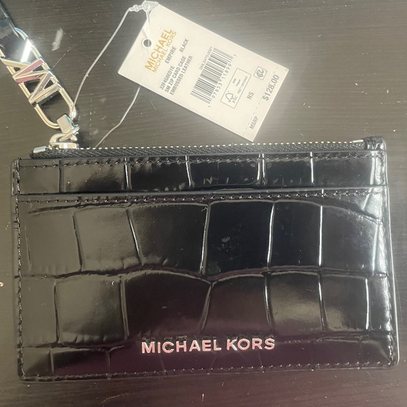 MICHAEL MICHAEL KORS Empire  Pebbled Leather Card Case - Picture 1 of 4